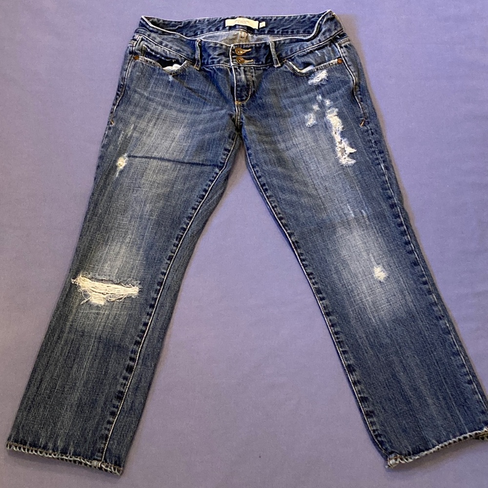 Abercrombie & Fitch Women's Blue Distressed Jeans